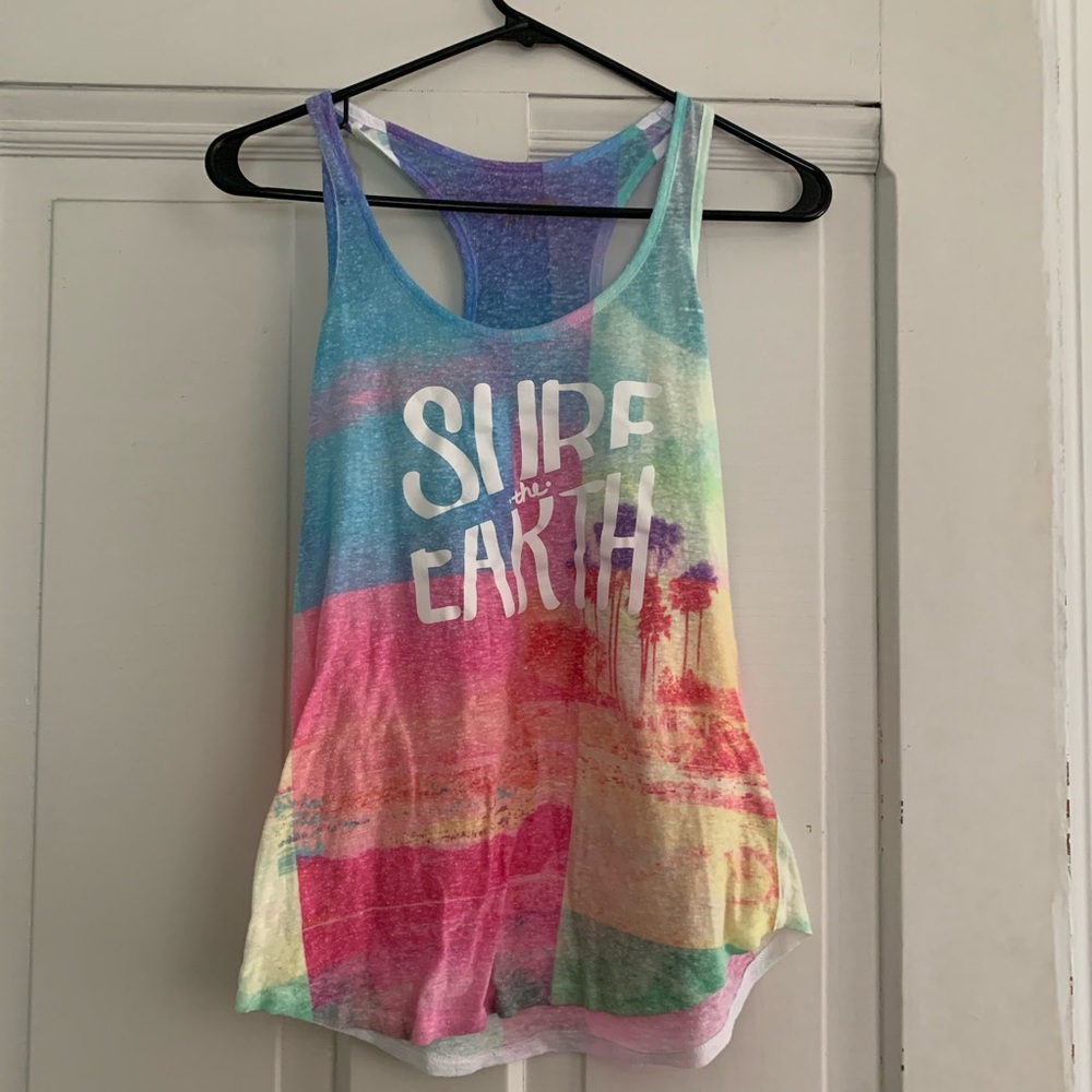 Colorful Surf the Earth Tank Top